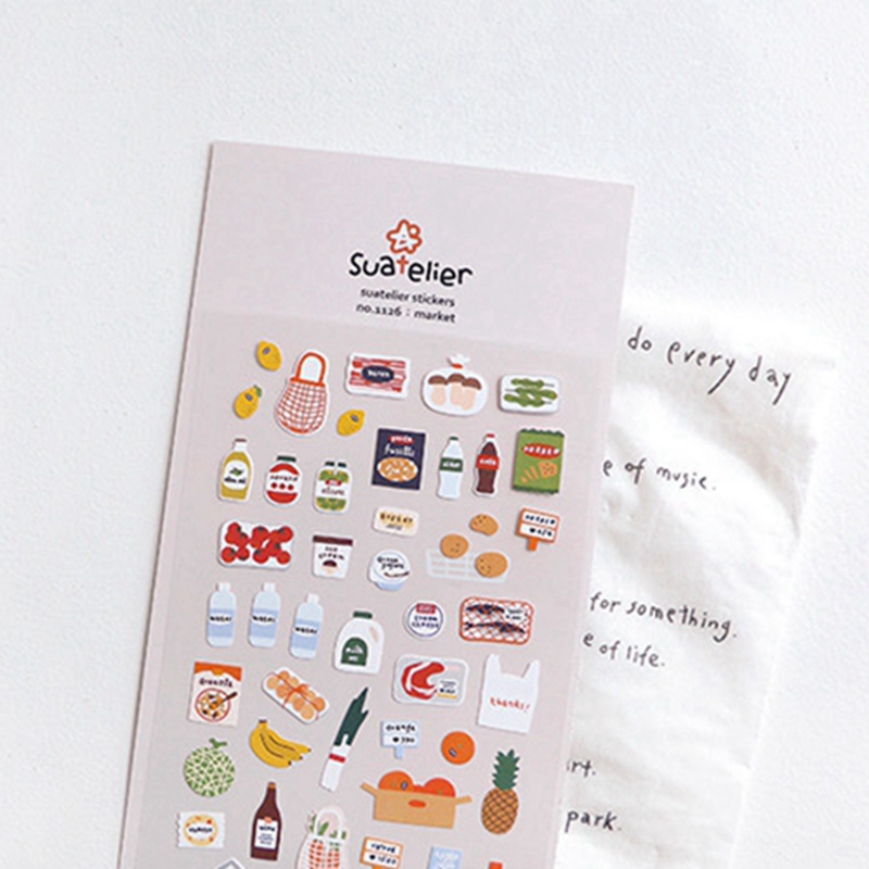 Junk Food Snacks - Suatelier No.1126 Stiker “Market” untuk Scrapbooking,