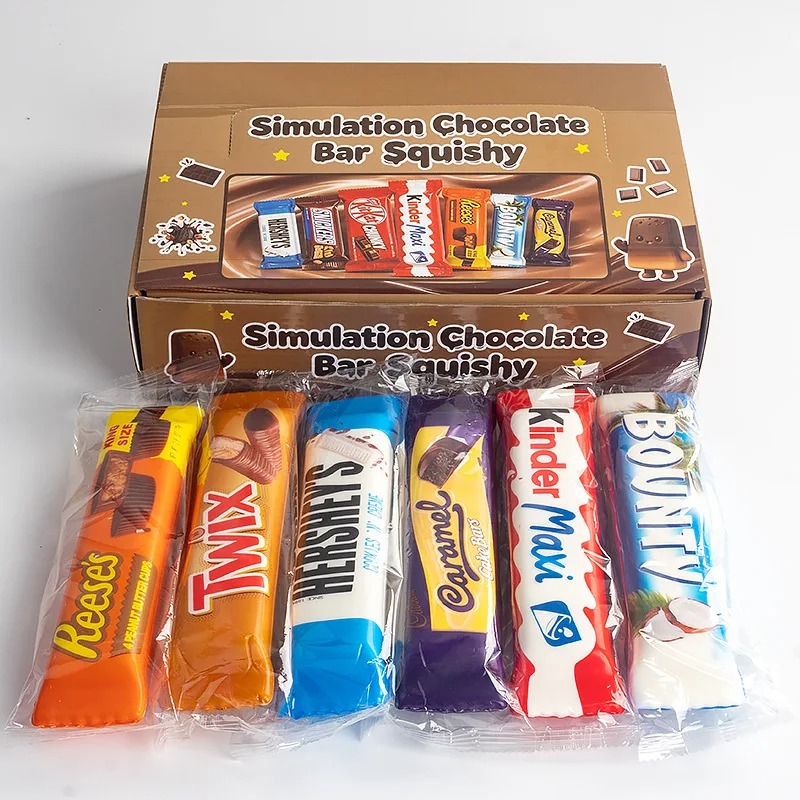 Junk Food Snacks - 1/4PCS Mainan Squishy Batang Cokelat Simulasi,