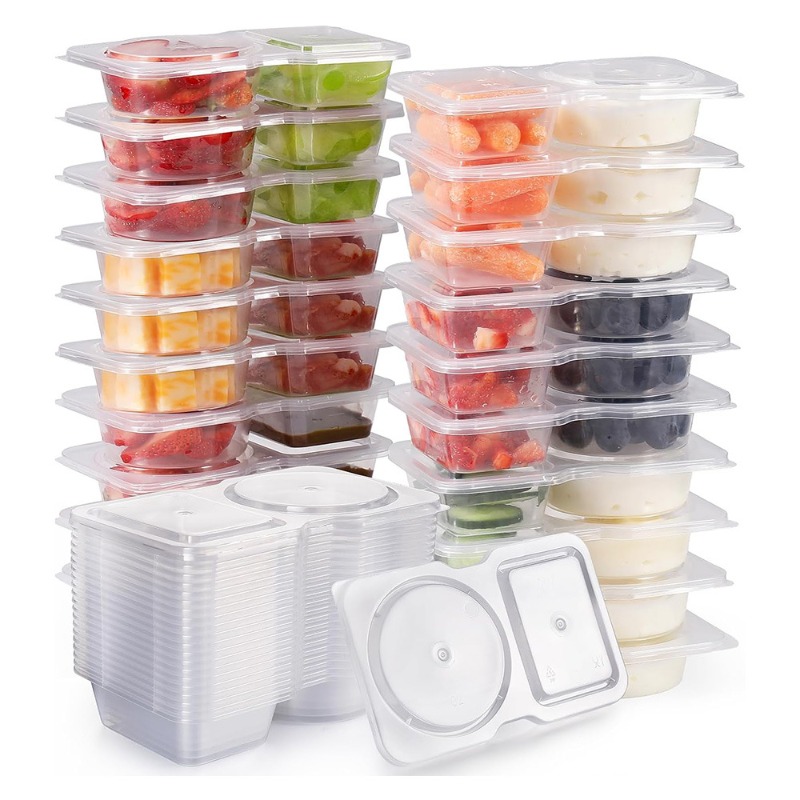 Food Snacks For Picnic - 5/10/20/40 Buah Wadah Bumbu Kompartemen Ganda