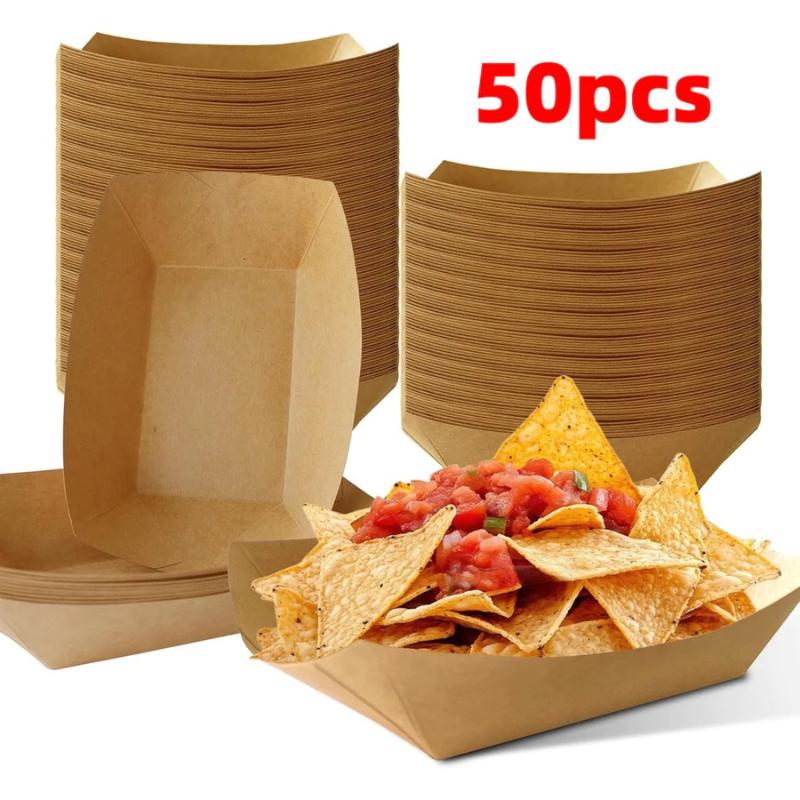 Wadah Kertas Kraft Sekali Paka - Food Snacks For Camping ulasan dan harga