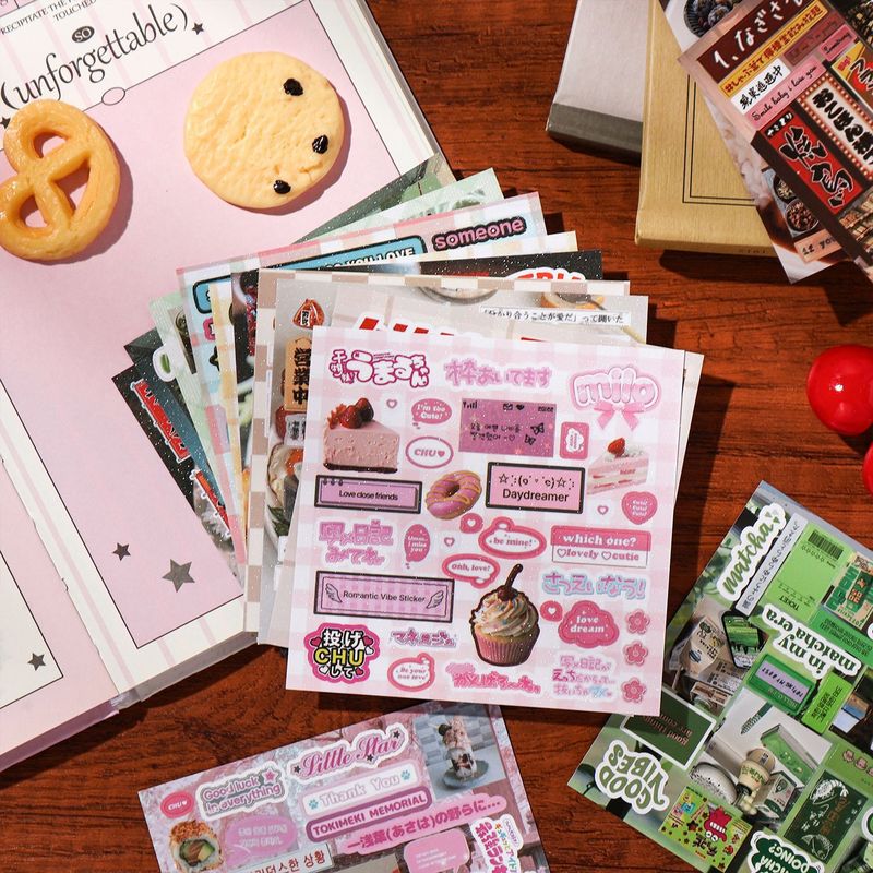 30Pcs Stiker Kertas Makanan Ri - Junk Food Snacks ulasan dan harga